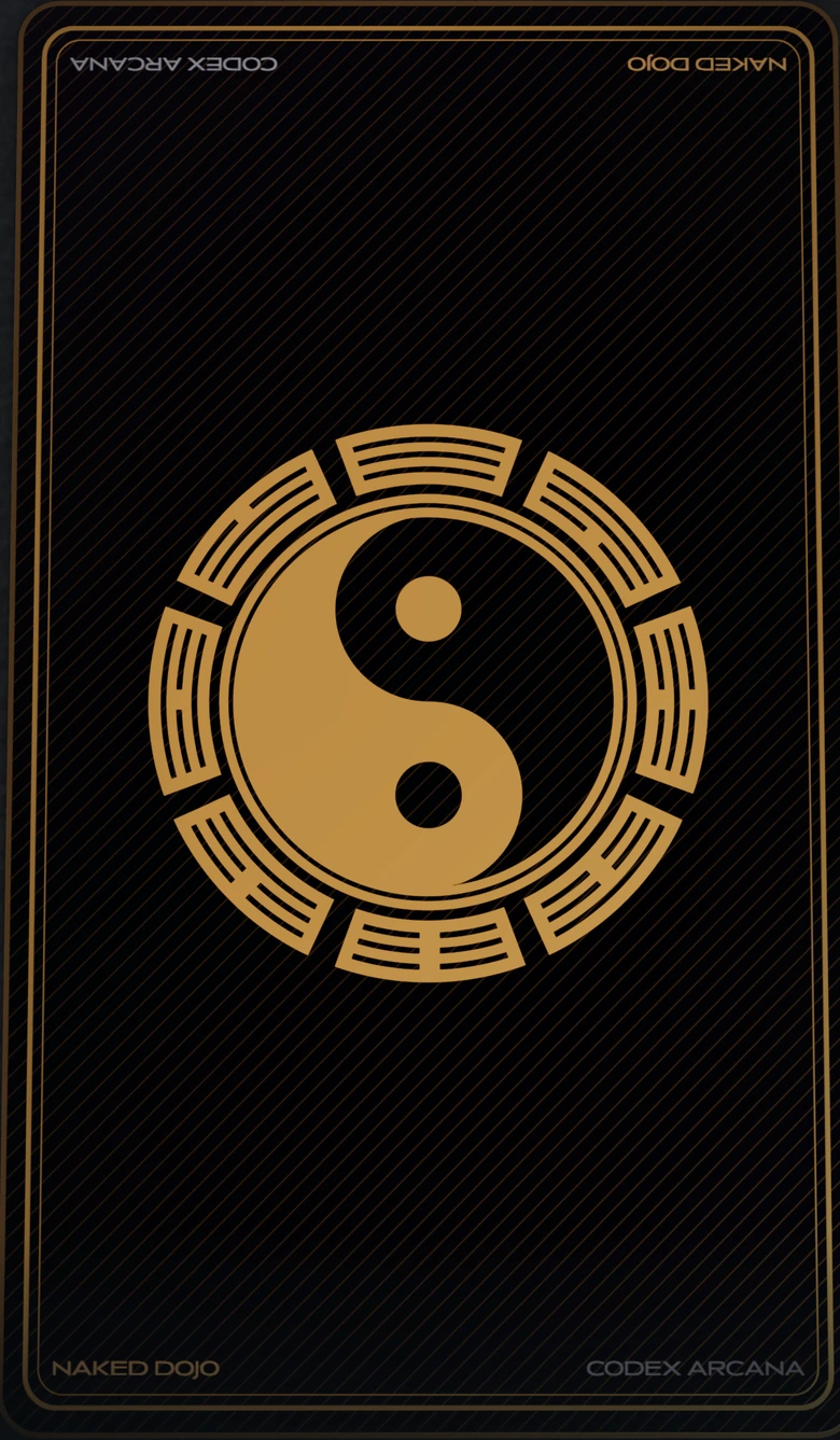 Authentic black and gold Codex Arcana card, face down.
